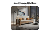 Wooden Frame Couch with Drawers Nordic aesthetic Oversized configurable Sectional Modern Minimalist Design Sofa Set for Homeowners, Entertainers, Lounge Area