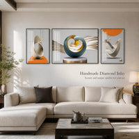 Modern Minimalist Landscape Triptych Wall Art for Living Room Sofa Background