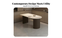 Luxurious Look Oval Pedestal Dining Set Modern and design Kitchen Table and Chairs scuffResistant Top Household Furniture Minimalist Design for Small Apartment Dwellers, Families, homeowners, Home