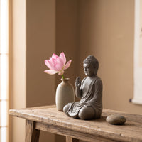 Miniature Meditating Buddha Figurine Zen Buddha Figurine Matte Decor Smooth for Meditation Corner