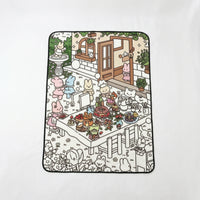 DIY Coloring Blanket Washable Coloring Blanket Personalized Cozy for Children, Sofa, Bedroom