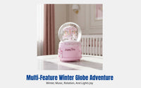 Horse Year Light-Up Snowfall Music Box, Rotating Carousel Crystal Globe, Birthday Gift for Kids