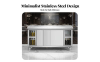 Easy to Clean Stainless Steel Work Table with Cabinet Rust Resistant Kitchen Work Table with Storage Spacious Worktop Commercial Kitchen Workbench Seamless Joining for Restaurant Owners, Homeowners, Workshop Employees, Hotel, Dining Hall, Warehouse