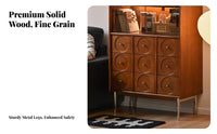 Vintage Modern Sideboard Sturdy Construction Solid Wood Buffet Cabinet Easy Assembly Retro Multi-Drawer Storage Cabinet for Dining Room, Bedroom