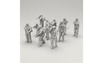 10 Pieces Unpainted Combatant Figures Gray Toy Soldiers Display Hobby Set for Hobbyists