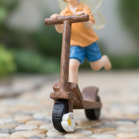 Creative Design Fairy Boy Scooter Figurine Ideal Gift Scooter Boy Statue Resin Elf Ornament for Desktop