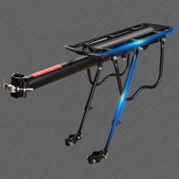 Rectangular Platform Rear Cargo Rack Cylindrical Support Bike Cargo Rack Mounting Struts Black