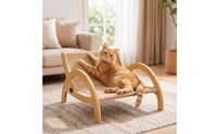 Cat Lounge Chair Easy to Hygienic - Cat Lounger with Wooden Frame Detachable Furniture for Cats, Window Sill