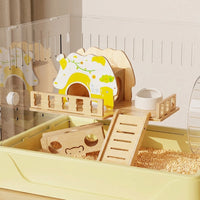 Large Hamster Cage Luxury Hamster Villa Habitat with 18cm Exercise Wheel and Tube Tunnel, Large Space for Syrian and Dwarf Hamsters