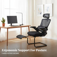 Ergonomic Design Sled Base Chair spinerest support Office Furniture Padded Seat Indoor Seating Sturdy Frame for Home Users, Students, Reception personnel, Study, Conference Room