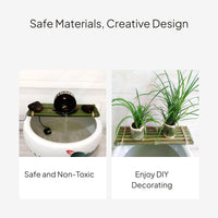 Bamboo Raft Water Flow Board, Ceramic Accessory, DIY Aquatic Habitat Decor, Non