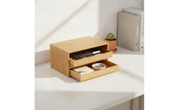 Solid Wooden Desk Organizer with Drawers Sturdy Desktop Organizer with Drawers Long-Lasting Storage Box Smooth for Office