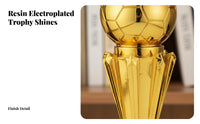 Electroplated Finish Global Championship Award Reproduction Collectible Souvenir Soccer Ball Award Realistic Simulation for Collectors, Kids