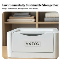 Trendy Design Stackable Storage Box with Doors Large Capacity Two-Way Reach Storage Container Easy Assembly Plastic Organizer with Lids Complimentary for Homeowners, Apartment Dwellers, Kids Room, Bedroom, Closet, Office