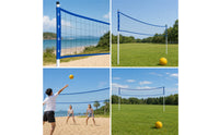 Volleyball Net Full Kit Adjustable Height Portable Volleyball Net System Quick-Collapse for Families, Beach