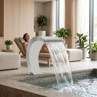 Pool with Base Curved Pool Waterfall Rectangular Hardware for Pond