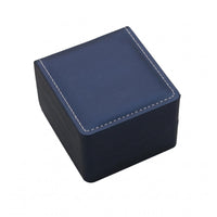 Stitched Edges PU Leather Watch Box Rigid Hinged Watch Box Compact Storage Case Gift Idea
