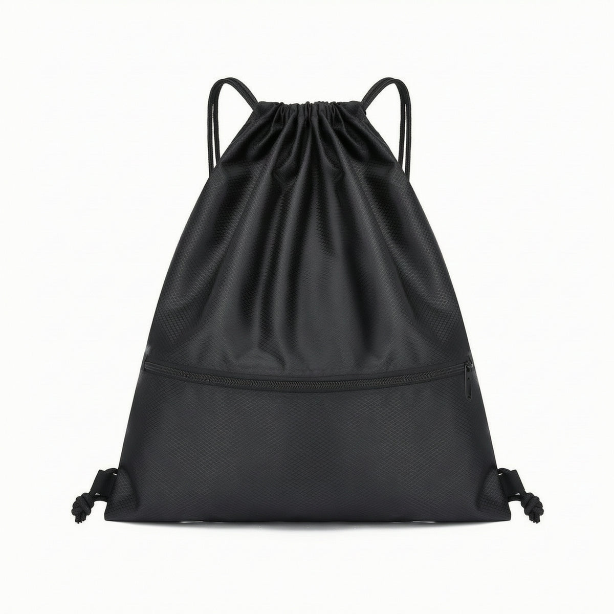 Drawstring Backpack with Zip Pocket Soft-Sided Drawstring Backpack Sackpack Portable Cinch Sack Sturdy for Gym, Travel