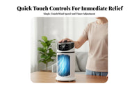 Cools & Humidifies Portable Air Cooler 3-in-1 Function Air Cooler Humidifier 6 Speed Settings for Office Workers, Students, Dorm Room