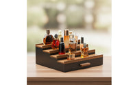 Stepped Display Rack with Drawer Wooden Perfume Stand Rectangular Cosmetic Display Stand for Dresser