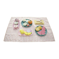 Wooden Cutting Food Toy Hand-Eye Coordination Wooden Cutting Food Set Paint Pretend Kitchen Accessories for Preschool, Daycare, Playroom