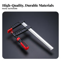 Industrial Grade F-Clamp Reinforced Design Heavy-Duty F-Clamp Ergonomic Handle Clamping Tool for DIY Enthusiasts, Carpentry, Furniture Assembly