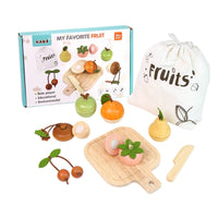 Wooden Cutting Fruit Culinary Play Pieces Set Realistic Wooden Cutting Produce Culinary Play Pieces Set Educational Kitchen Accessories for Preschool