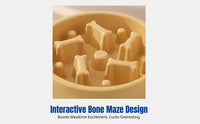 Slow Feeder Dog Bowl, Anti-Slip Maze Cat Bowl for Medium and Large Dogs
