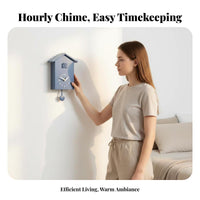 European Design Cuckoo Clock Silent Movement Retro Cuckoo Clock Ideal Gift for Heavy Sleepers, Homeowners, Bedroom, Kids' Room, Hallway