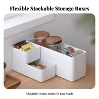 adaptable Divider container Stackable Drawer Organizer multipurpose for Kitchen, Desktop