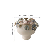 Vase with Petal Relief Minimalist Sculptural Vase Wabi-Rustic Elegance for Living Room