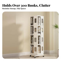 360-Degree Rotation Revolving Book Tower Mobile Design rotating Book Tower Space Saving children's Furniture Large Capacity for Toddlers, Students, Parents, Playroom, Nursery, Kindergarten, Study Room