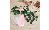 7 Pieces Wedding Car Flowers with Ribbons Romantic Wedding Car Decoration Ribbon Set Easy to Install for Brides, Chair Backs