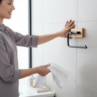 No Drill Toilet Paper Holder Space Saving Wall-Attached Toilet Paper Holder