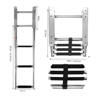 Under Platform Extending Ladder Rust-Resistant Step Extending Boat Ladder Rust-Resistant for Yacht