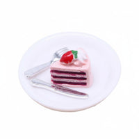 Realistic Intricacy Dollhouse Dessert Plate Handmade Look Miniature Cake Slice Set for Hobbyist S, Adults, Dollhouses, Miniature Scene S