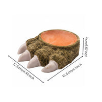 Reptile Feeding Bowl Multi-Use Reptile Food Dish Decorative Look Claw Foot Pet Bowl for Terrarium