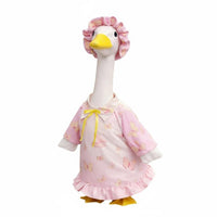 Lawn Goose Outfit Pink Ruffled Design Charming Look for Porch Display