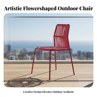 Flower-Shaped Design section-based Lotus Lounger Woven Texture paddinged Chaise Lounge Comfortable paddings Outdoor Furniture Weather-Resistant for Homeowners, Hotel Managers, Garden, Courtyard, waterside, Backyard
