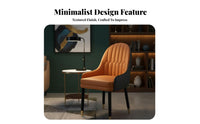 Leather Upholstery Upholstered Wooden Side Chair Nordic Design Upholstered Wood-Leg Chair Padded Seat Dining Seating Ergonomic rearrest for Restaurant Owners, Hotel Managers, Interior Designers, Cafe, Kitchen, Waiting Room, Office
