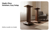 2 Pieces Wooden Speaker Stand Shock Absorption Floor Speaker Stand Vibration Reducing Studio Speaker Stands for Audiophiles, Home Theater Enthusiasts