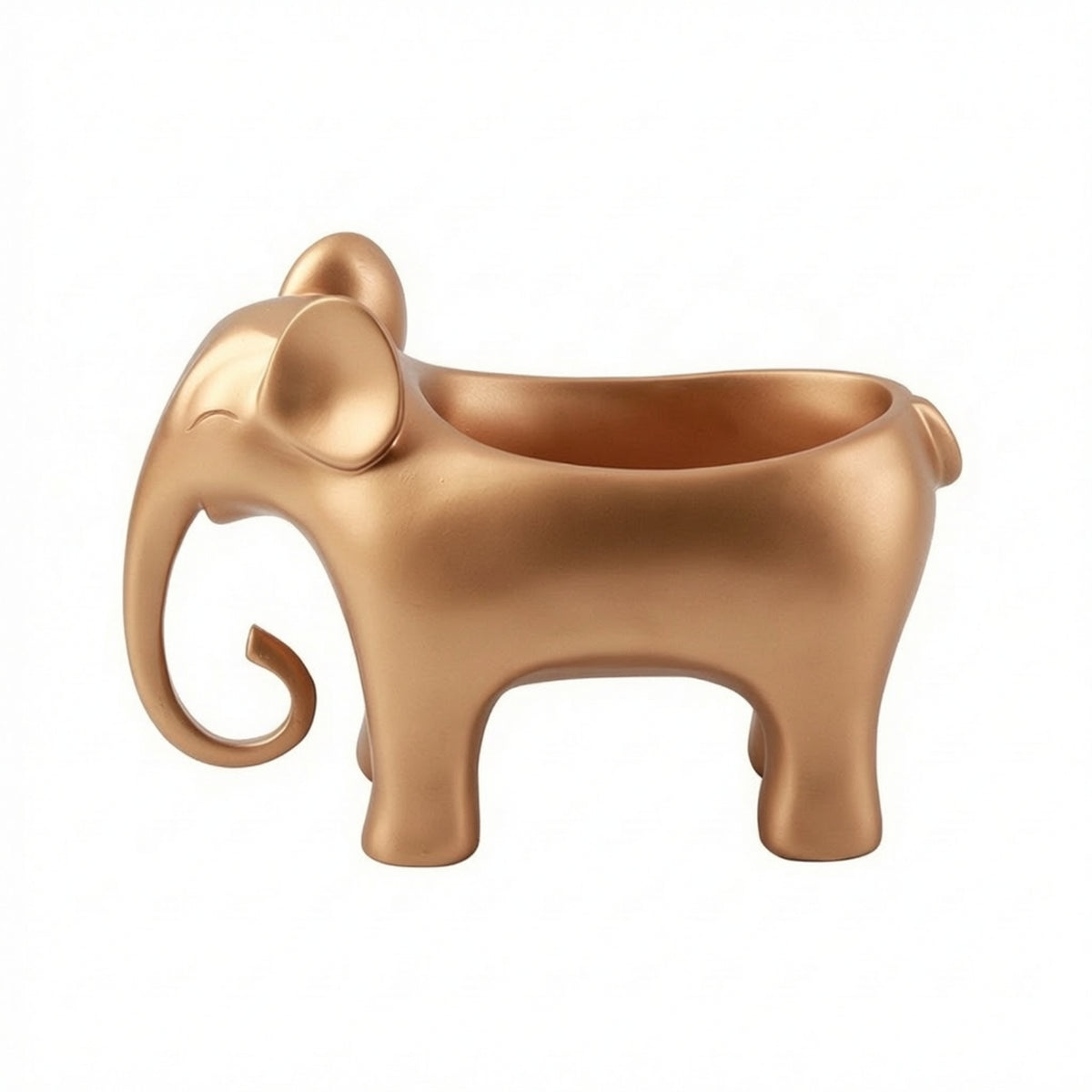 Elephant Storage Container Shiny Elephant Figurine with Storage Sculptural Catchall Tray for Desk