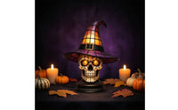 Witch Hat Night Light Ambient Witch Hat Lamp Gothic Lamp with Ornate Base Translucent Resin for Goths, Tabletop, Haunted House