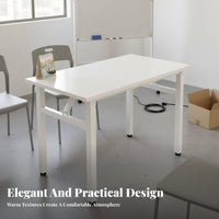Multi-Use Folding Desk Easy Assembly Foldable Computer Desk Stable Structure Collapsible Study Table Thickened Steel Frame for Students, Apartment Dwellers, Homeowners