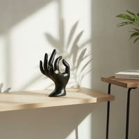 Resin Band Holder Display Hand Stand Sculptural Jewelry Display with Rounded Base Tabletop Hand Jewelry Holder Compact for Vanity Tables