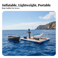 Inflatable Buoyant Dock PVC Material Inflatable Swim Deck Drop-Stitch Construction Buoyant Island Raft for Adults, Kids, Boat, Lake, Sea