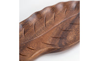 Decorative Leaf Shaped Tray Elegant Walnut Serving Tray Rustic Wooden Platter Minimalist for Tabletop Display