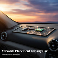 Rhinestone Car Dashboard Mat Easy Installation Rhinestone Dashboard Mat Washable Sparkling Anti-Slip Pad for Drivers, Women, Center Console, Trucks