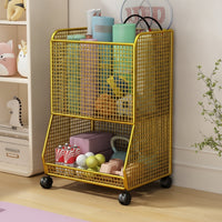 Athletic Gear Storage Rack 2-Tier Athletic Gear Organizer Open-Grid Wire Storage Rack for Athletes, Families, Home Gym, Garage, Entryway