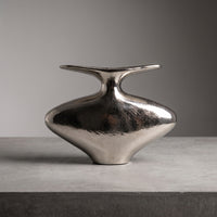 Aluminum Vase Reflective Metal Vase Contemporary for Shelf
